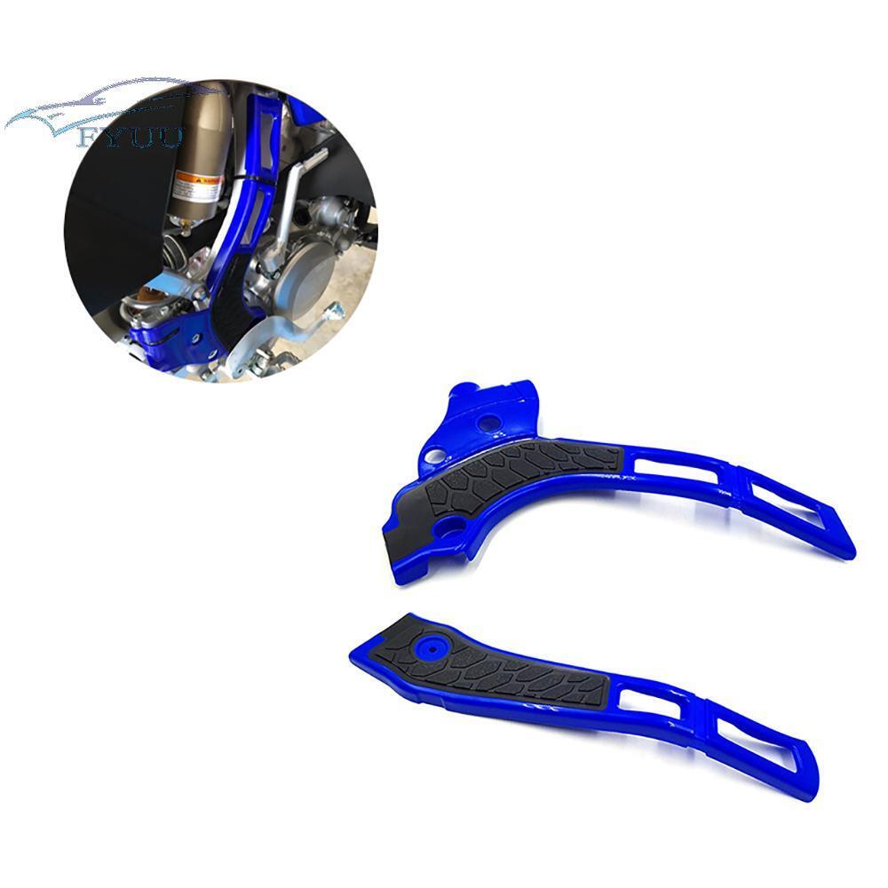 Black + Blue Plastic Motorcycle Frame Guards For Yamaha YZ125 YZ250 WR125 WR250