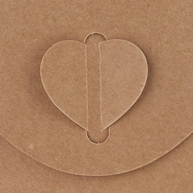 Simple Heart Kraft Envelopes Dvd Sleeves 5.1x 5.1'' for Office Wedding Gift 50PC