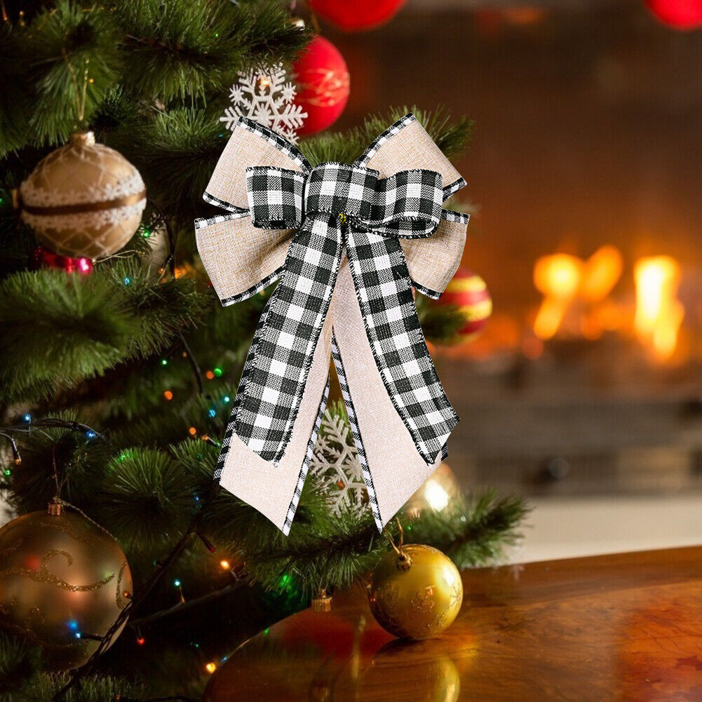 Christmas Tree Decor Bow Tie New Year Craft Wedding Party Ornament (White)