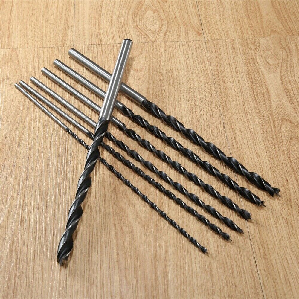 7Pcs 4mm-12mm Wood Working Twist Drill Bits Boring Extra Long Drill Rotary Tool