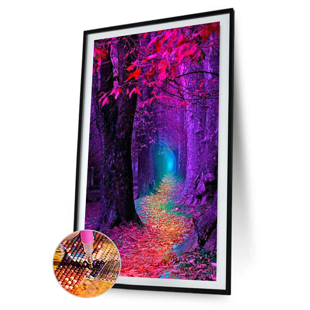 DIY Full Square Drill Diamond Painting Forest Path Mosaic Rhinestone Draw