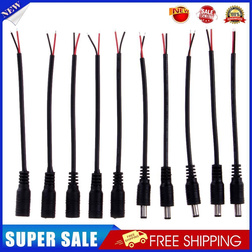 5pcs DC Connectors with Lock Buckle 5.5*2.1mm Male Female Jack Adapter