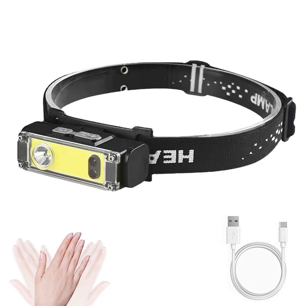 COB+XPE LED Strong Floodlight Headlight Smart Sensor Headlamp Red Light
