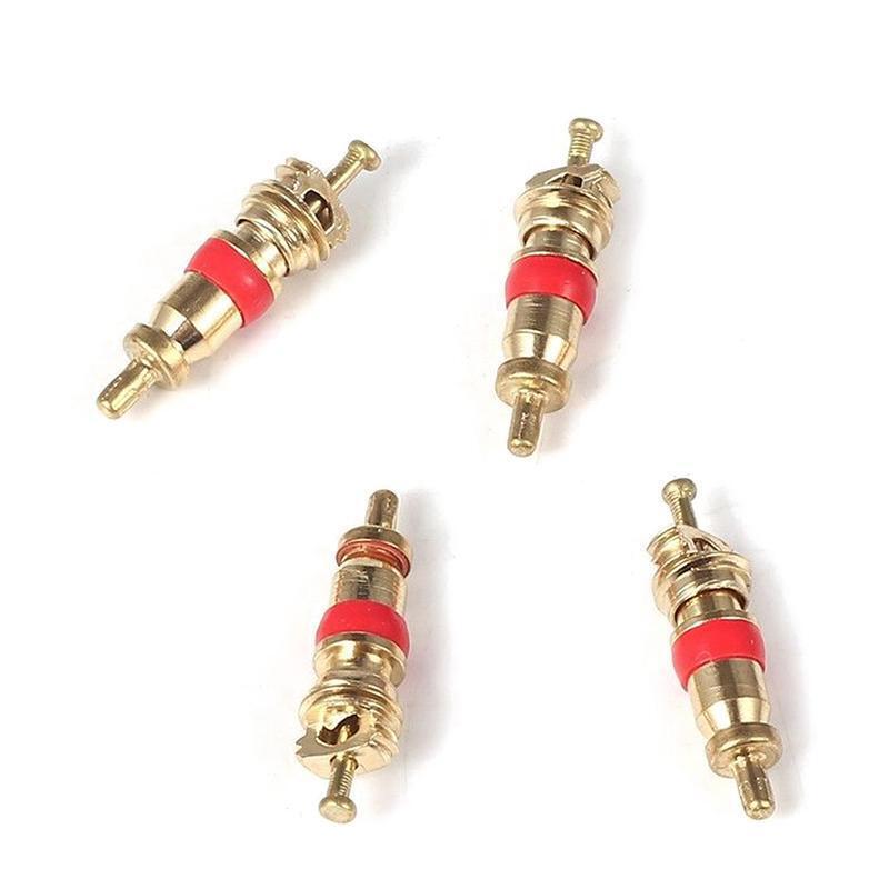 Car Bike 4 Way Tyre Valve Repair Standard Tire Remover Tool + 4 Stem Cores Kit