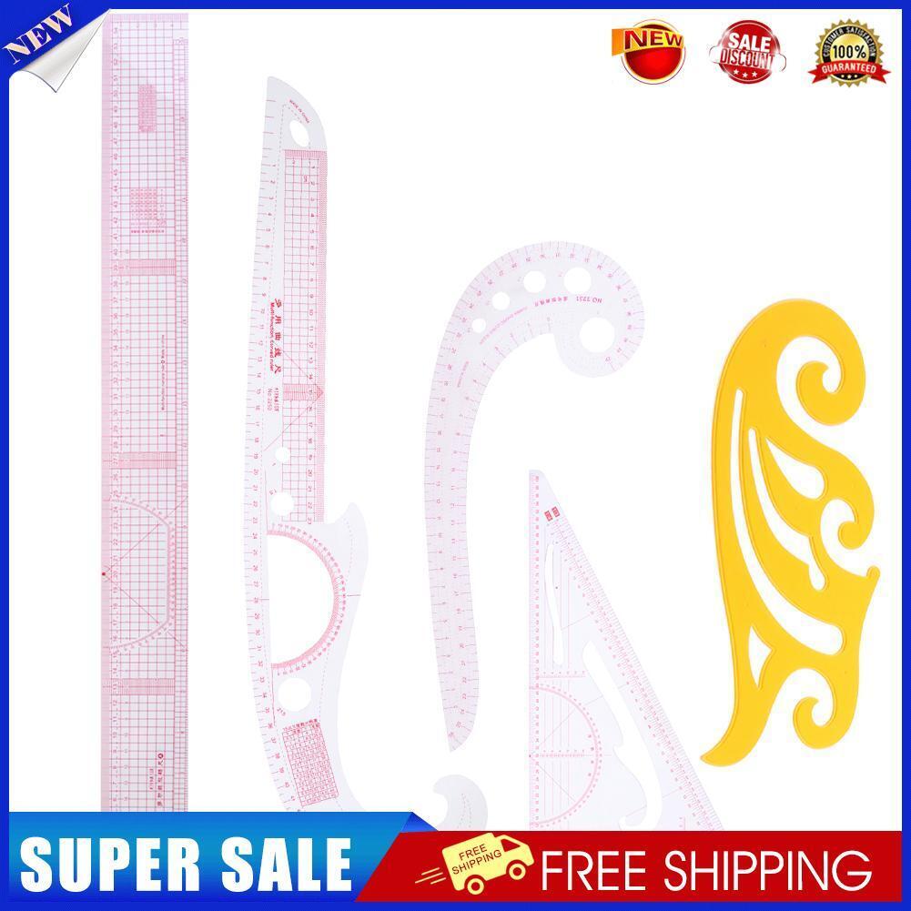 5pcs Metric Styling Rulers Curve Set Cutting Ruler Arm Sleeve Yardstick