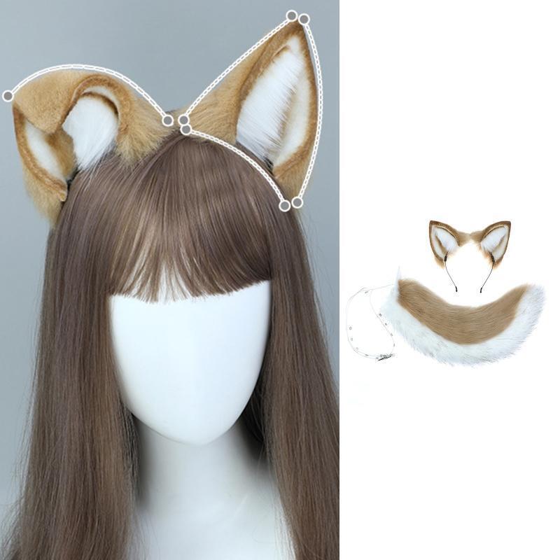 Shiba Inu Ear Headband Faux Fur Ear Hair Hoops Night Party Anime Lolita Hairband