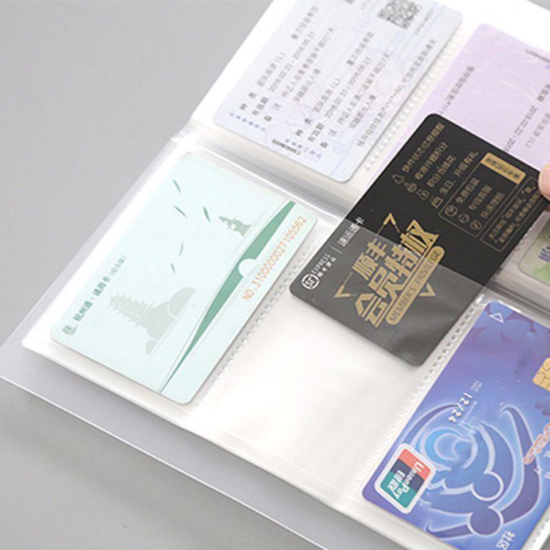 240 Slots Transparent PP Cover Business Card Book Large Capacity ID Holders Clip