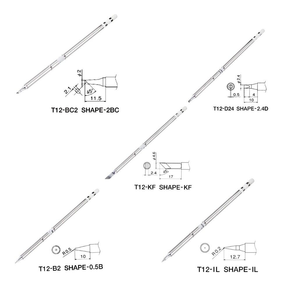 Replacement T12-BC2 T12-KF T12-D24 T12-IL T12-B2 Soldering Iron Tip Tool 5PCS