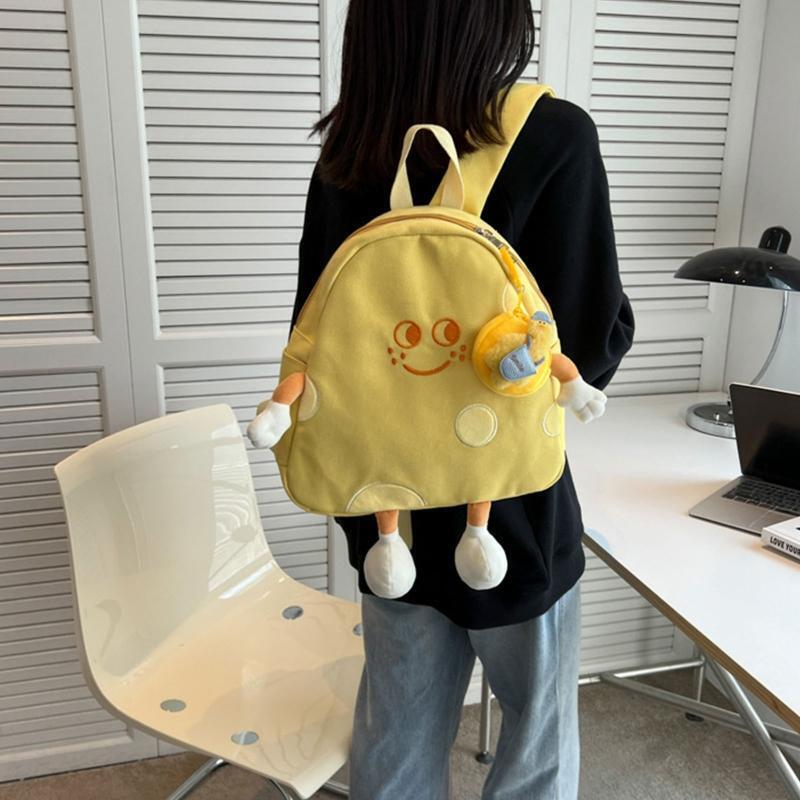 Women's Casual Holiday Daypack Cartoon Cheese Pattern Backpacks Cute Dating Bag