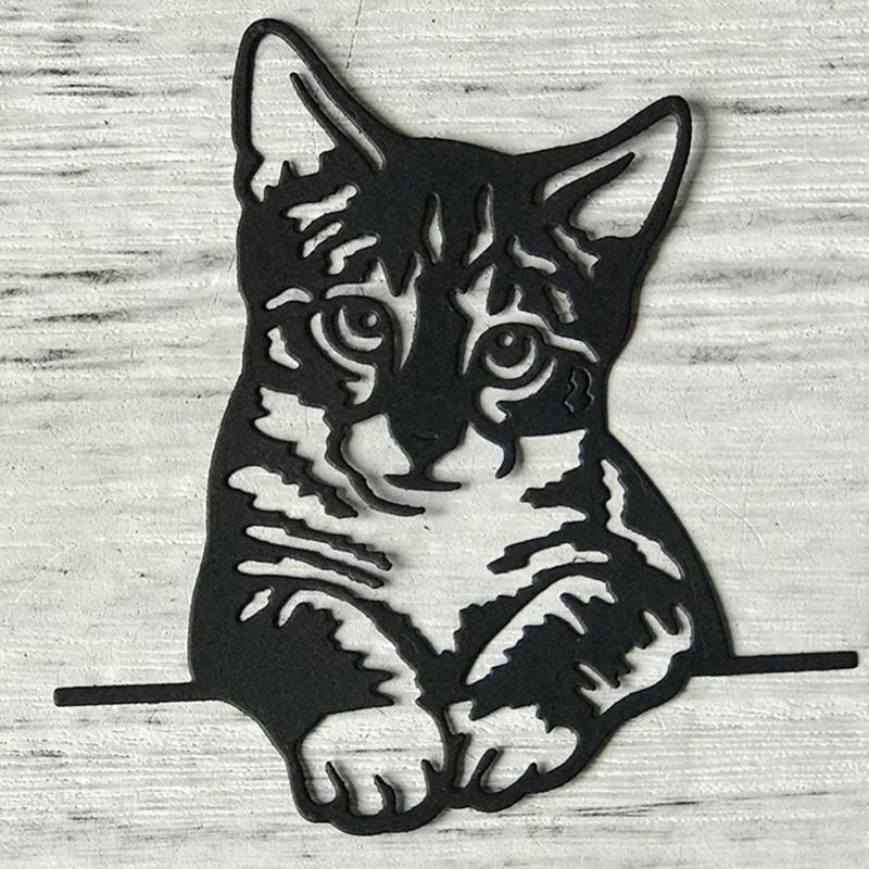Lazy Lying Cat Shape Frame Carbon Steel Cutting Dies DIY Scrapbooking Photo