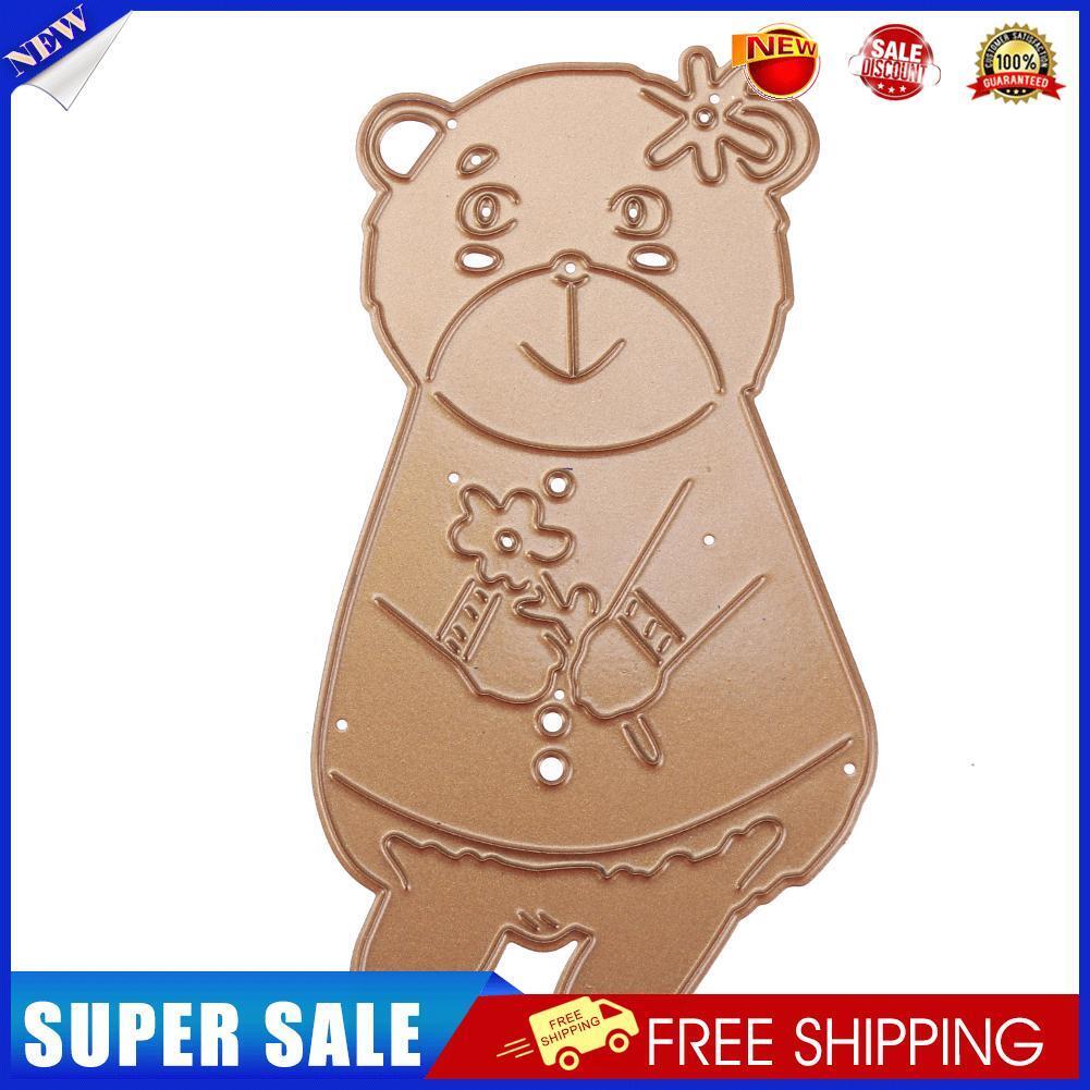 Bear Wear Flower Cutting Dies Stencils Scrapbook Embossing DIY Craft Card -