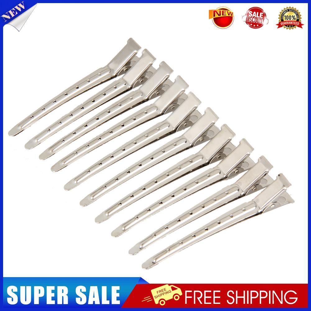 10pcs Hair Clips Hair Stainless Steel Hairdressing Sectioning Clips Clamp