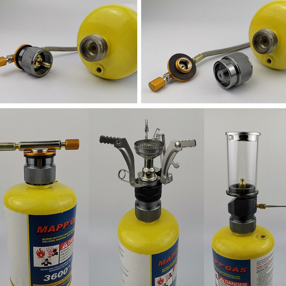 Outdoor Camping Propane Tank Adapter Stove Canister Head Converter Fitting