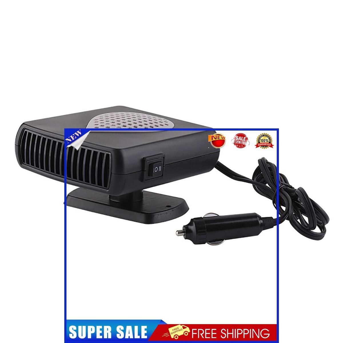 Car Heater 12V Plugs into Cigarette Lighter 2 in 1 Heating Cooling (Grey)