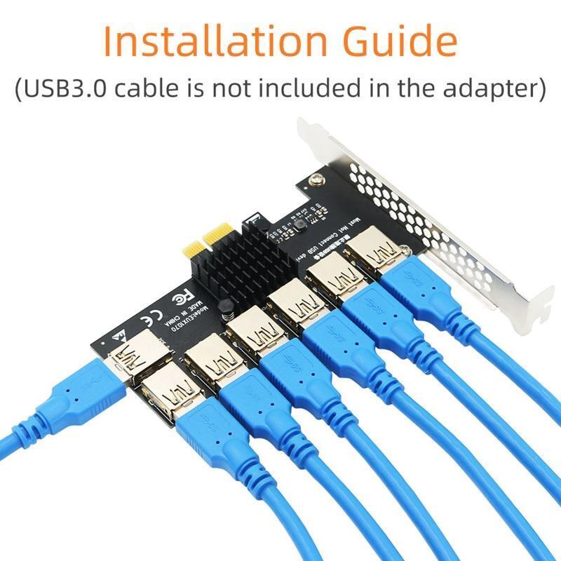 Driver PCI-E Riser Board Adapter Card PCI-E Graphic Card Riser 16X Slots USB3.0