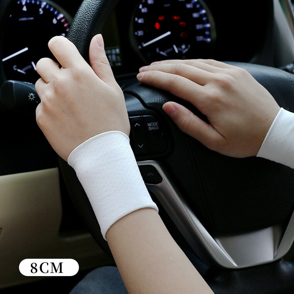 Elastic Wristband Summer Ice Silk Sport Cycling Wrist Brace (White 8cm)
