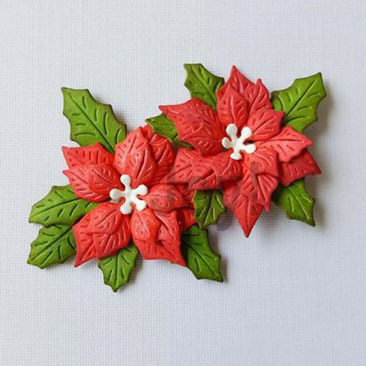 Poinsettia Flowers Metal Cutting Dies Scrapbooking Embossing Card Craft Xmas