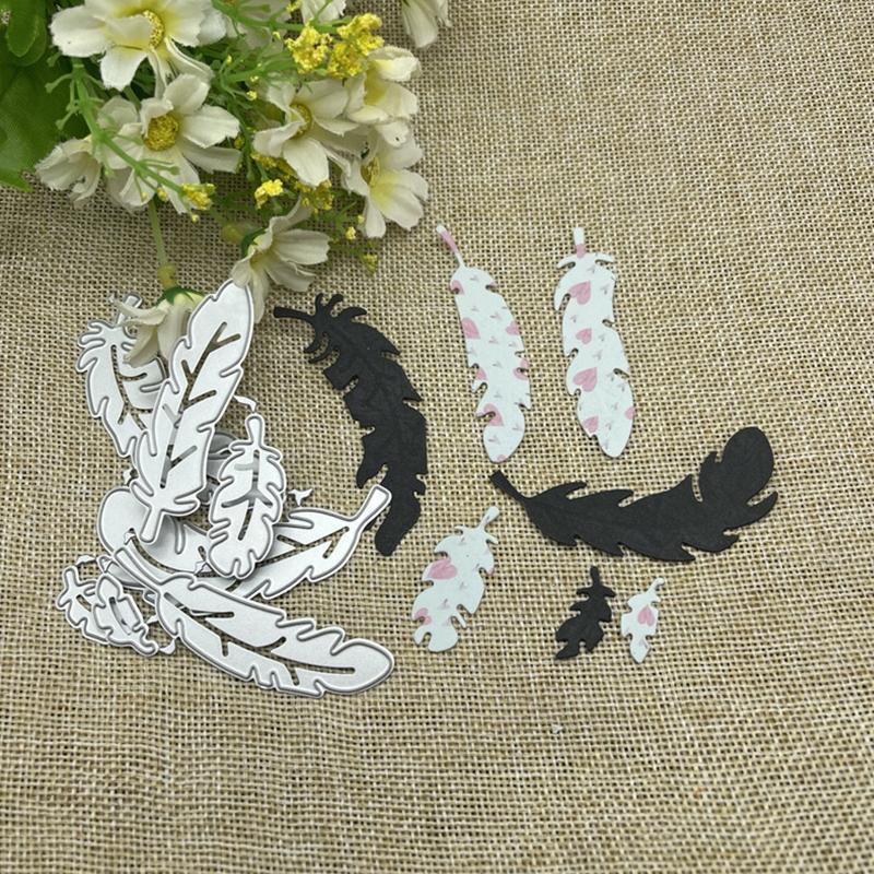 Feathers Metal Cutting Dies Scrapbooking Stencil Die Cuts Card Embossing Album
