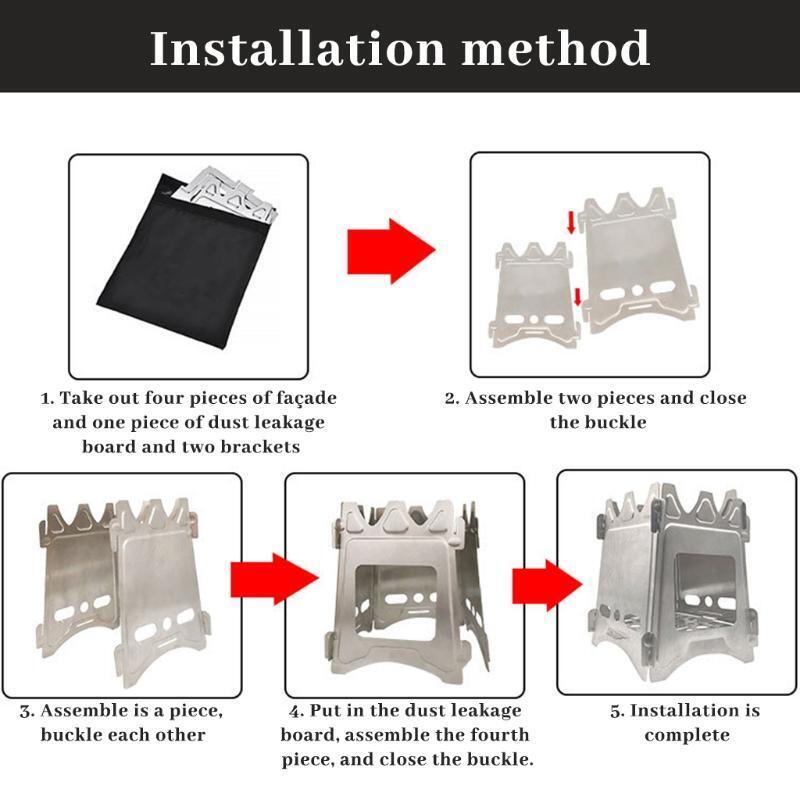 Outdoor Camping Stove Portable Ultralight Foldable Stainless Steel Wood Stove