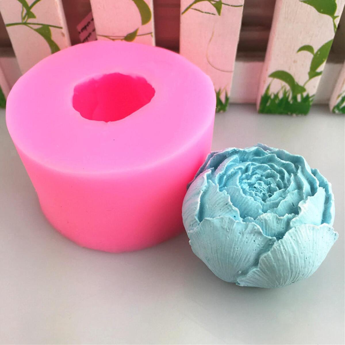 Flower Candle Mold Soap Making Mould DIY Chocolate Handmade for Christmas