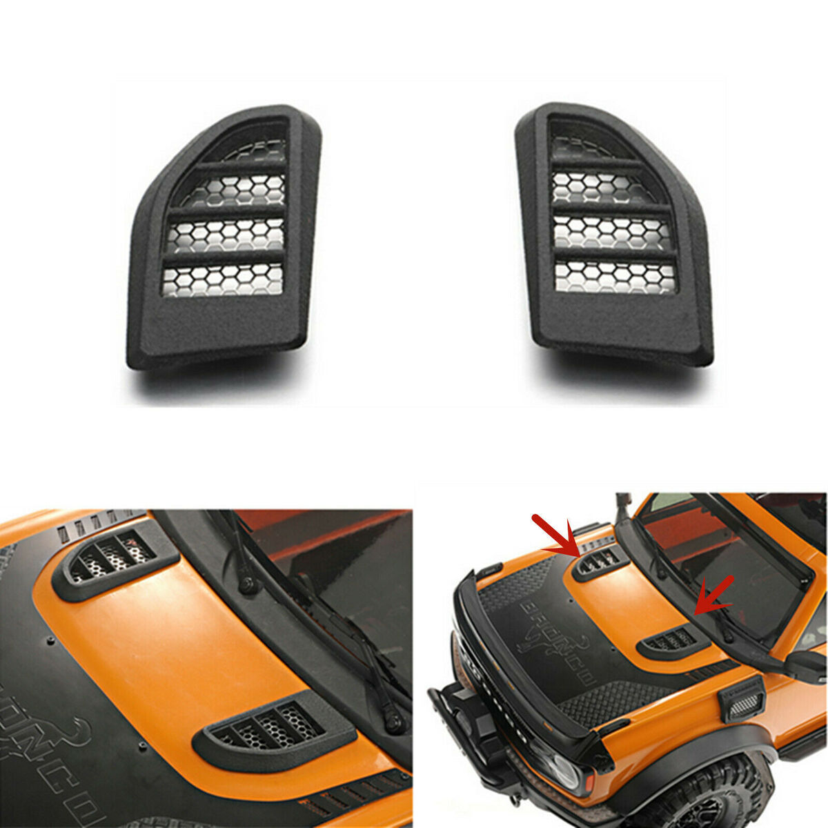 Nylon Engine Hood Cooling Vent Air Intake Grille Cover for TRX-4 BRONCO RC Car