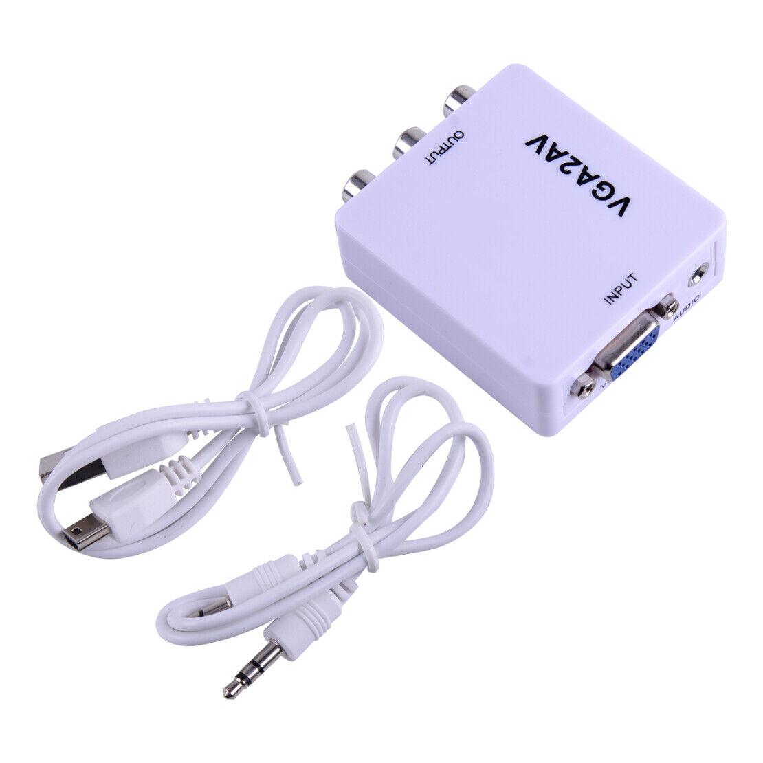 VGA to AV RCA CVBS Mini Box HD TV Video Converter Adapter Connector VGA2AV Li