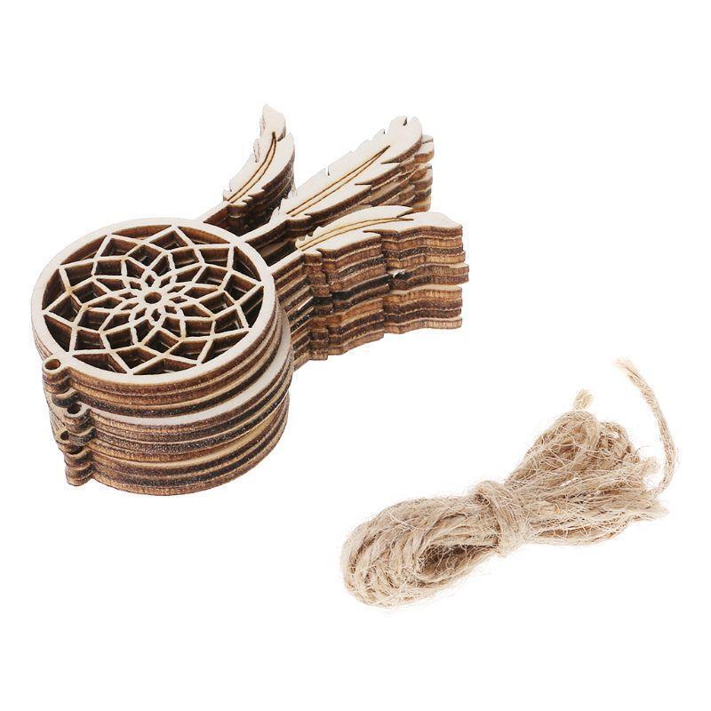 10 Pcs/Set Dreamcatcher Natural Wood Slice Photography Prop Christmas Home Decor