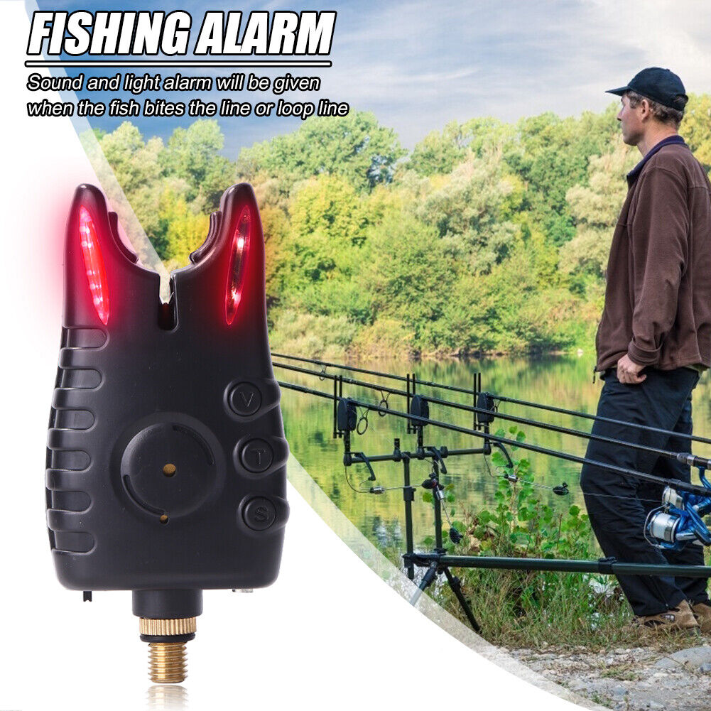 LED Fishing Bite Alarm Adjustable Tone Volume Carp Fishing Tackle (Red)