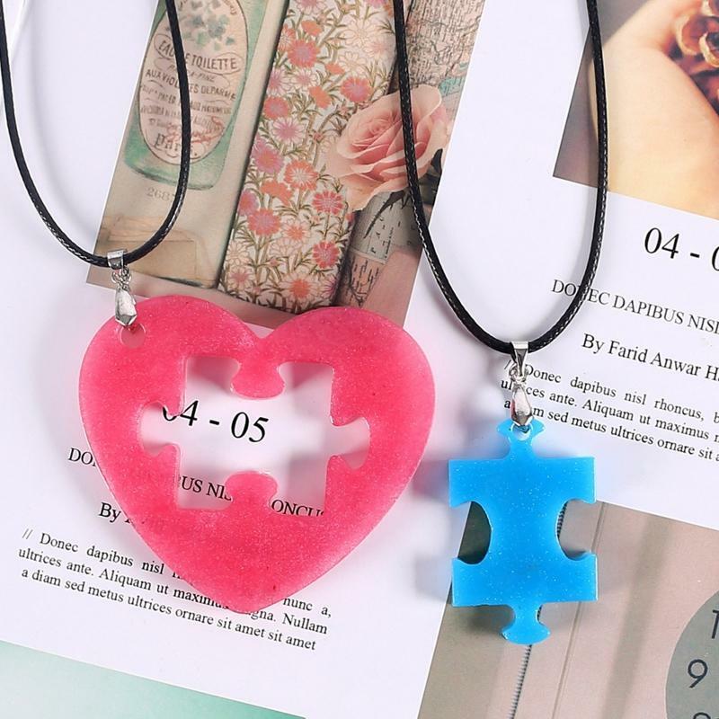 Casting Mold Heart Puzzle Shape DIY Crafts Jewelry Casting Tool Handmade Craft