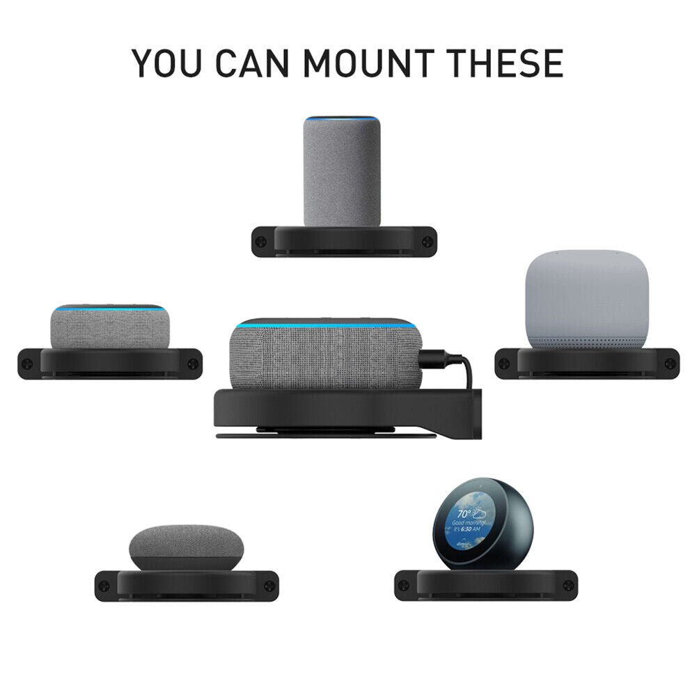 2pcs Smart Bluetooth-compatible Speaker Wall Bracket Outlet Holder (Black)