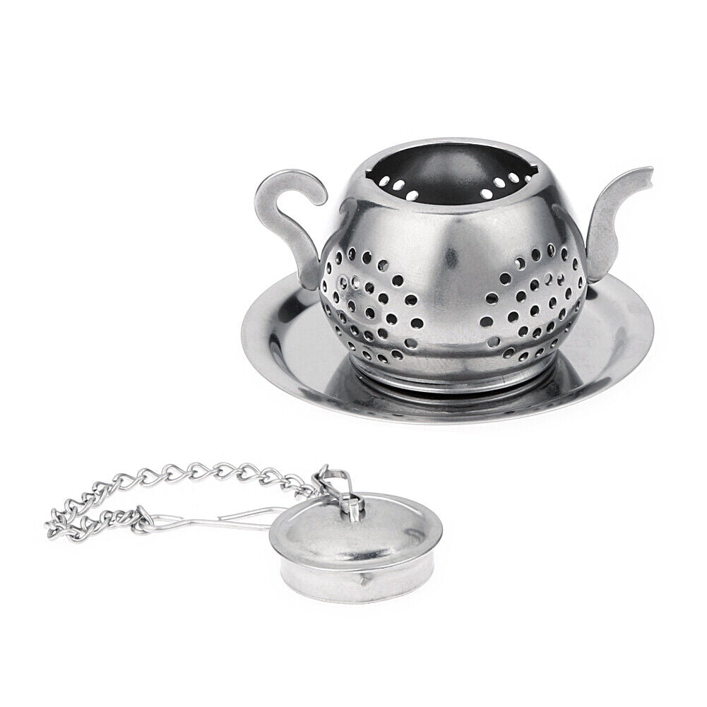 Stainless Steel Teapot Tea Leaf Infuser Tray Spice Strainer Herbal Filter