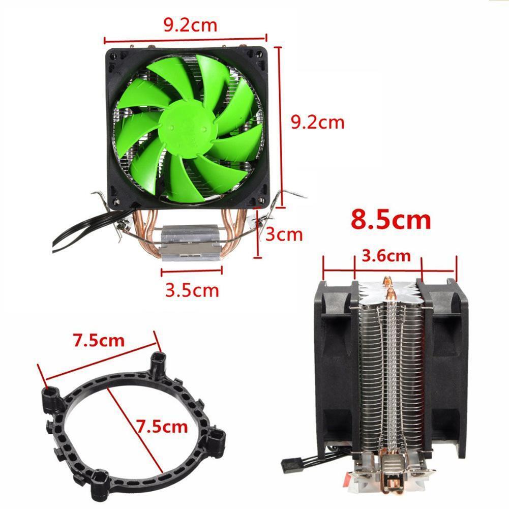 Dual Copper Pipes Dual Fans Hydraulic CPU Cooler Heatpipe Fans Heatsink