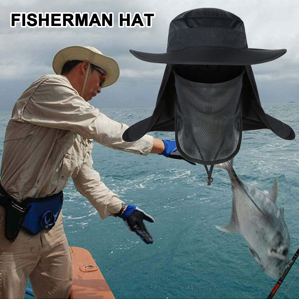 UV Protection Fisherman Hat Sun Visor Cap for Fishing Camping (Army Green)