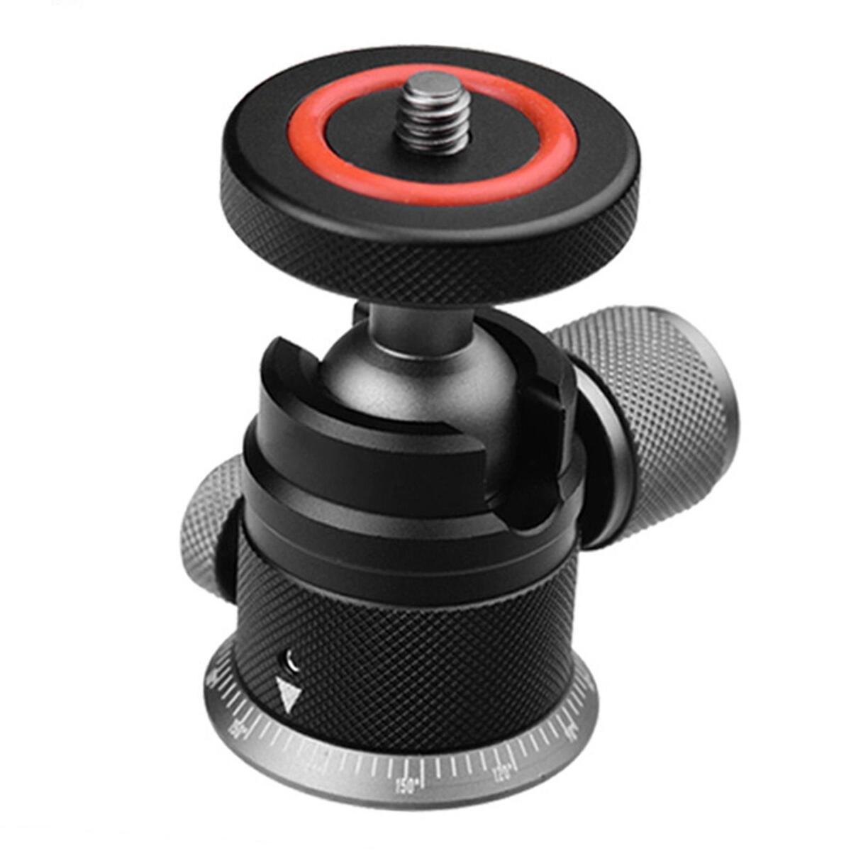 Mini Ball Head with 1/4" Screw 360 Degree Pan Adapter for Light Stand DSLR