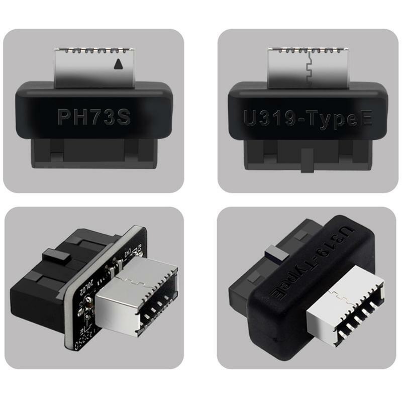 USB 19pin/20pin Front Panel Adapter with Shell to TYPE-E Vertical Motherboard