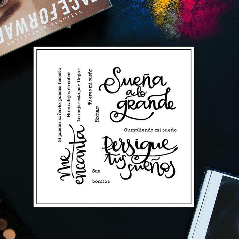 Spanish Word DIY Silicone Clear Stamp Cling Seal Scrapbook Embossing Album Decor
