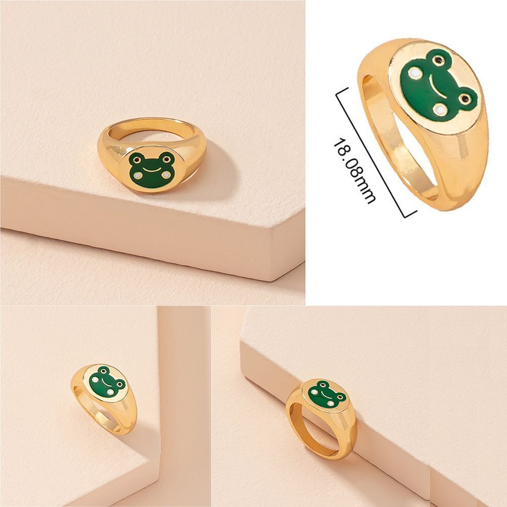 Fashion Cute Fairy Tale Simplicity Frog Cartoon Animals Tail Ring Joint Ring