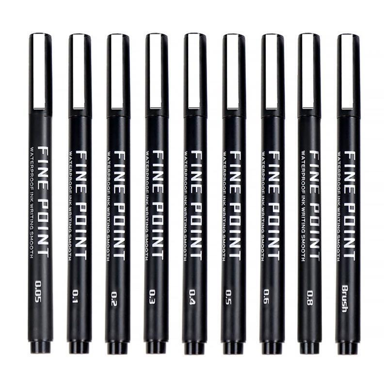 9Pcs Fineliner Ink Pens Waterproof Quick Dry Drawing Pens for Art Illustration