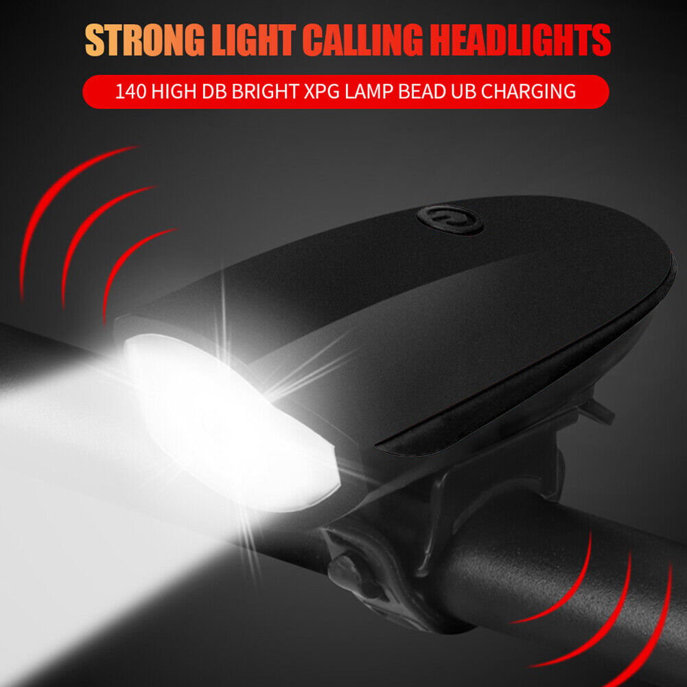 Rechargeable MTB Bicycle Waterproof 240LM XPG LED Headlight w/ Horn (Black)