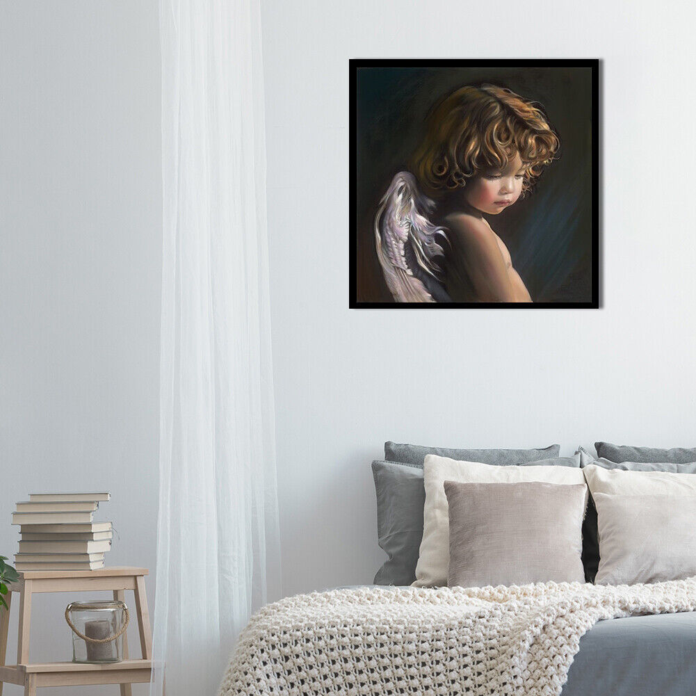 Little Angel Drawing Frameless DIY Oil Paint by Numbers Canvas Home Decor