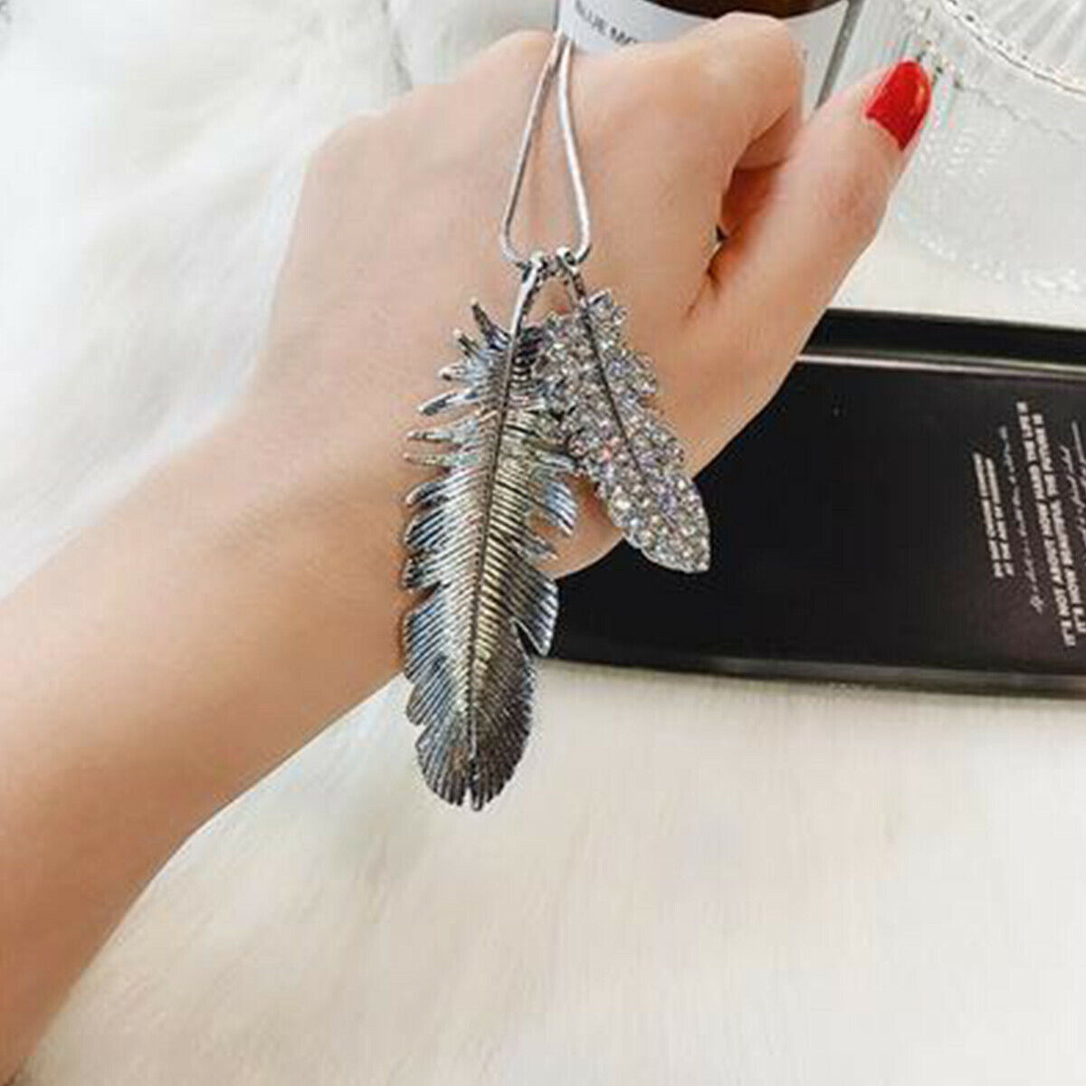 Fashion Women Crystal Rhinestone Pendant Long Sweater Chain Necklace Jewelry