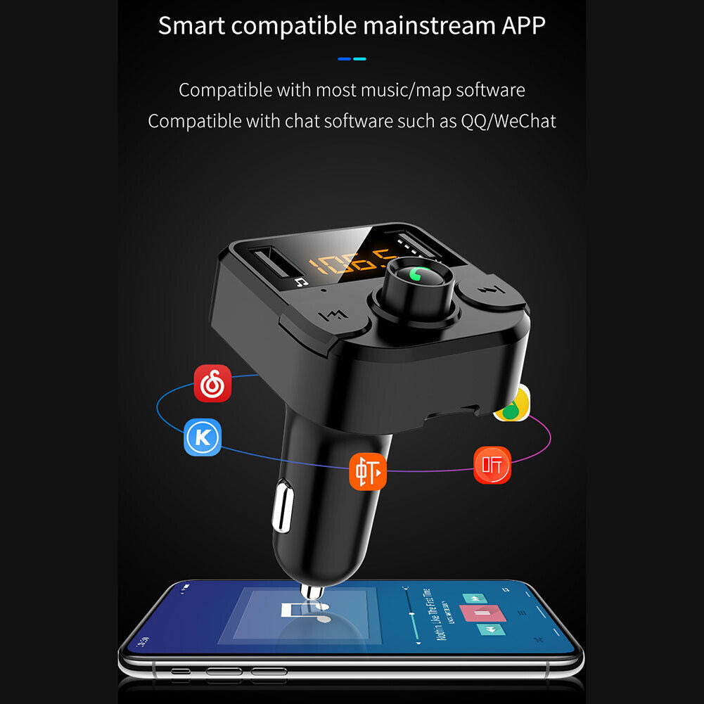 2 USB Fast Charger Bluetooth-compatible MP3 FM Receiver Transmitter for Car