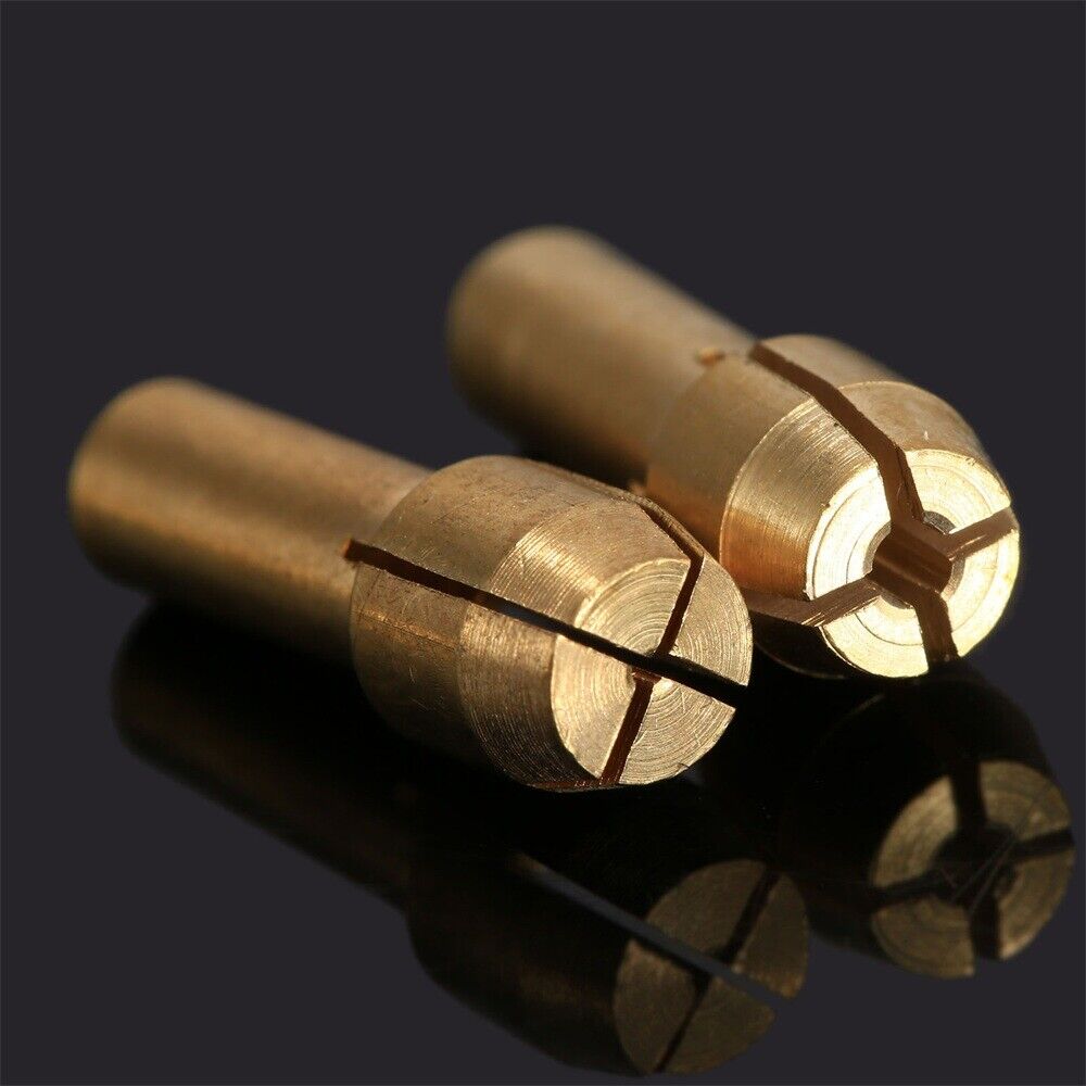10pcs 0.5-3.2mm Brass Collets Chucks 4.8mm Shank Metalworking Power Rotary Tools