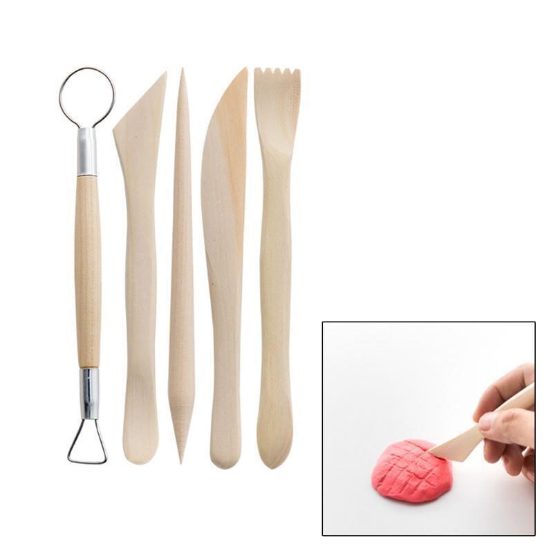 Wooden Pottery Clay Sculpting Hand Tool Kit for Artists Beginners Student Kids