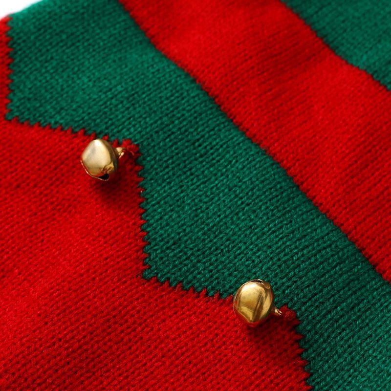 Christmas Elf Hat Beanie Crochet Winter Knit Stripes Cap for Baby 1-6 Years Old