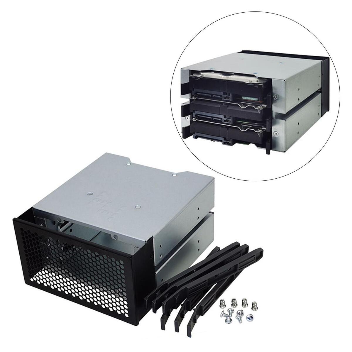 Dovewill 3 Slots 3.5" inch HDD Hard Drive Cage Bracket SATA Enclosure Tray Caddy