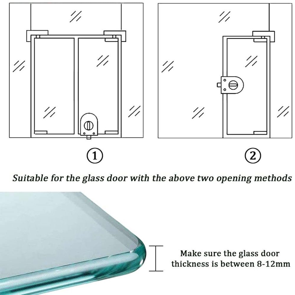 Keyless Home Security Single Bolt Knob Sliding Glass Door Lock Gate Floor Latch