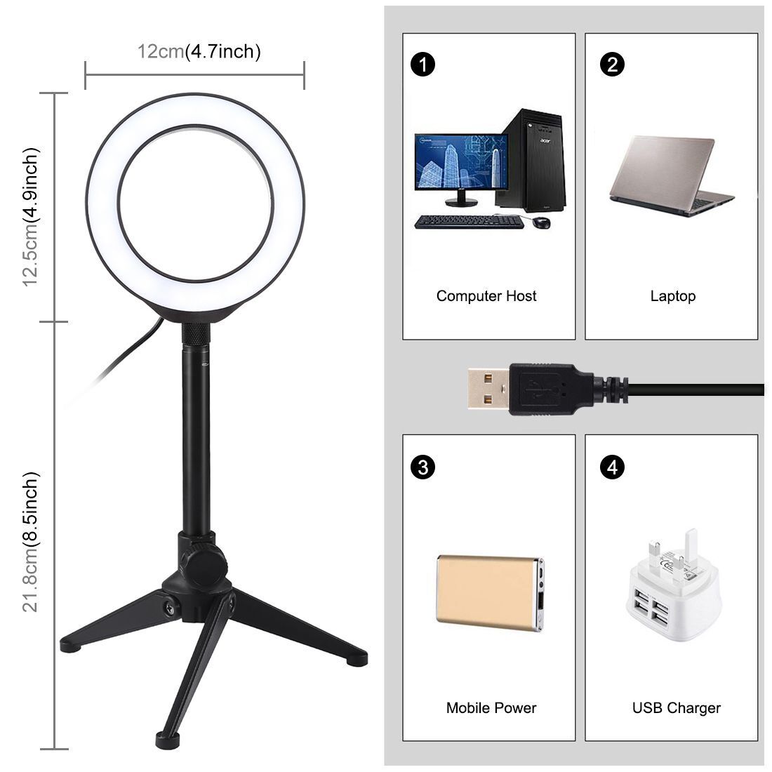 Ring Light Video Light Tripod Stand Holder Fill Light For YouTube Tik Tok