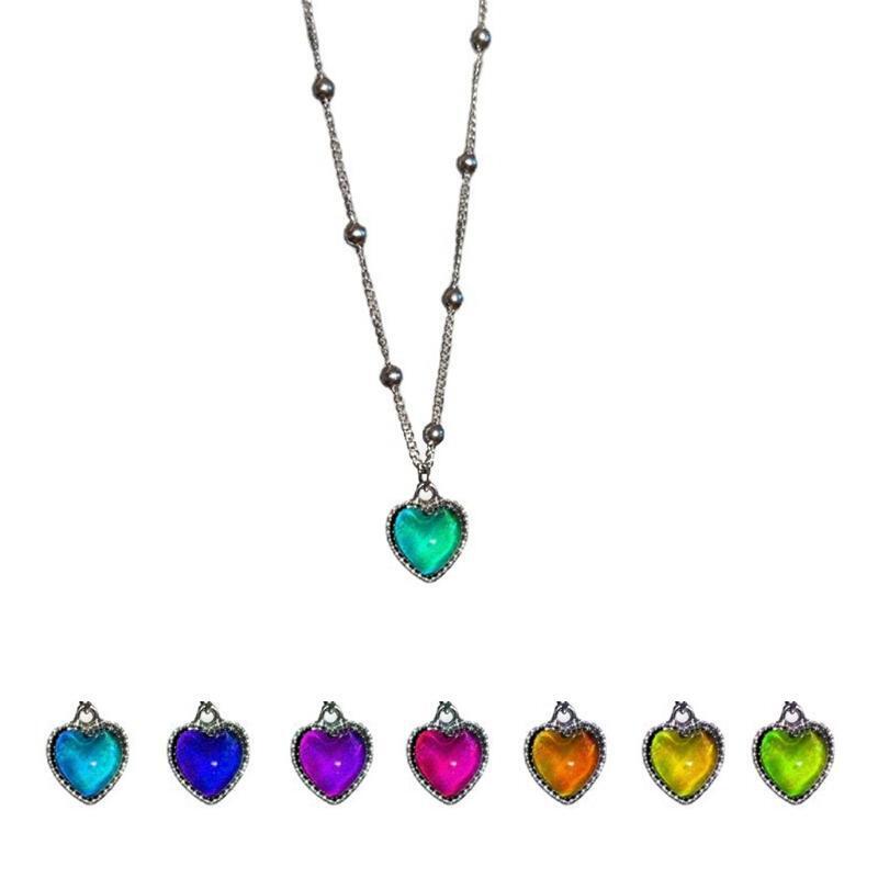 Women Jewelry Color Changing Necklace Pendant Best Gifts Titanium Steel Chain