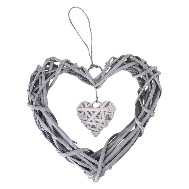Christmas Floral Heart Wreath Flower Heart Shaped Wreath Frame Gift for Friend